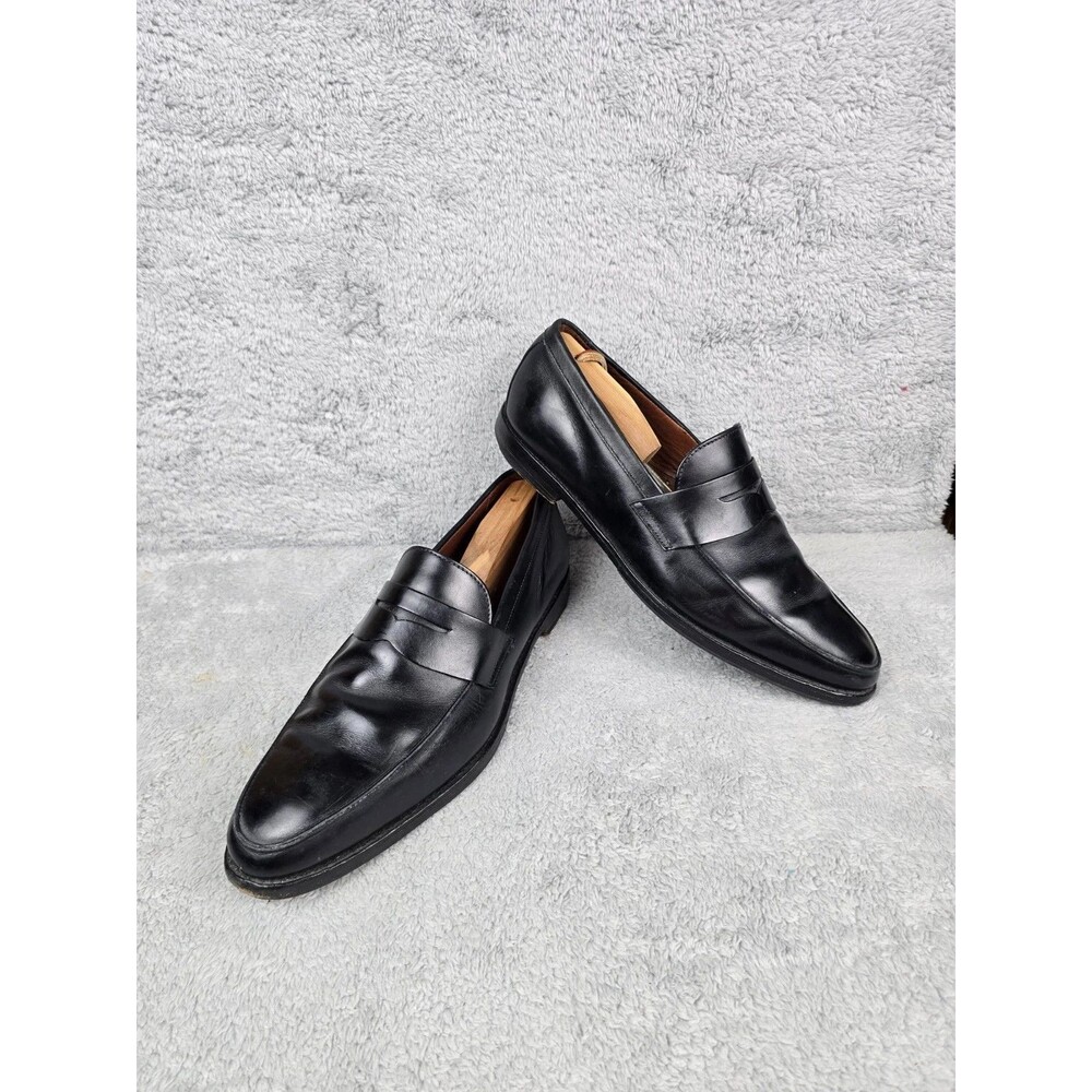 Brooks Brothers Black Leather Goodyear Welted Penny Loafers Men 12D Made in USA